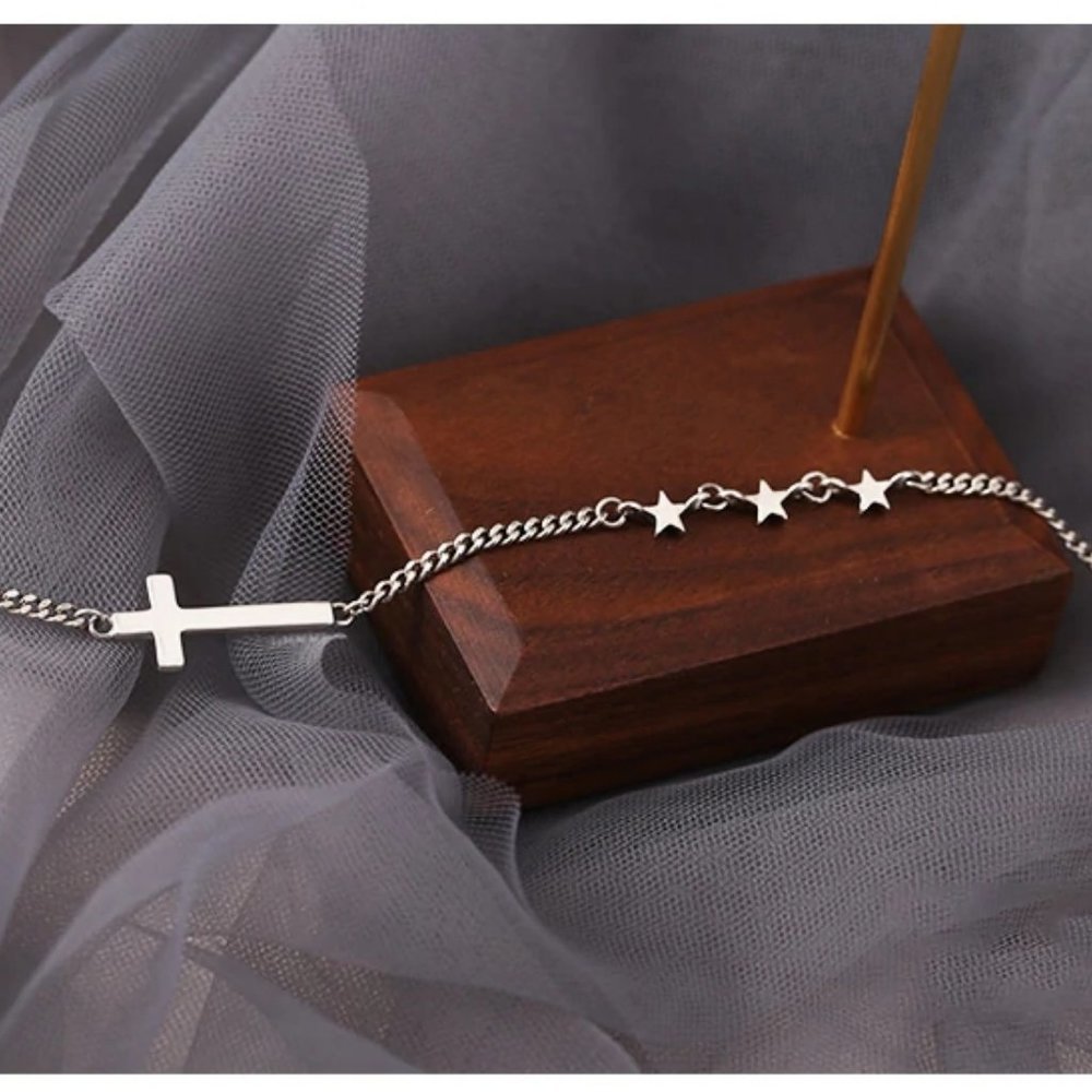 *NEW 925 Sterling Silver Cross Chain Necklace - Picture 7 of 9